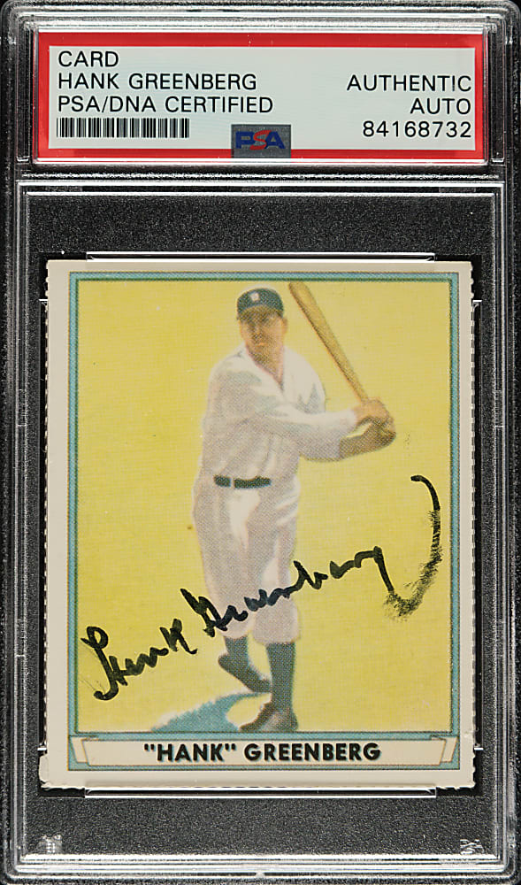 Signed 1941 R336 Play Ball Reprint #18 Hank Greenberg - PSA/DNA