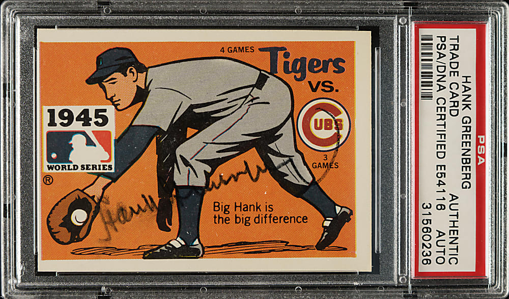 Signed 1980 Fleer Baseball Stickers Hank Greenberg - PSA/DNA