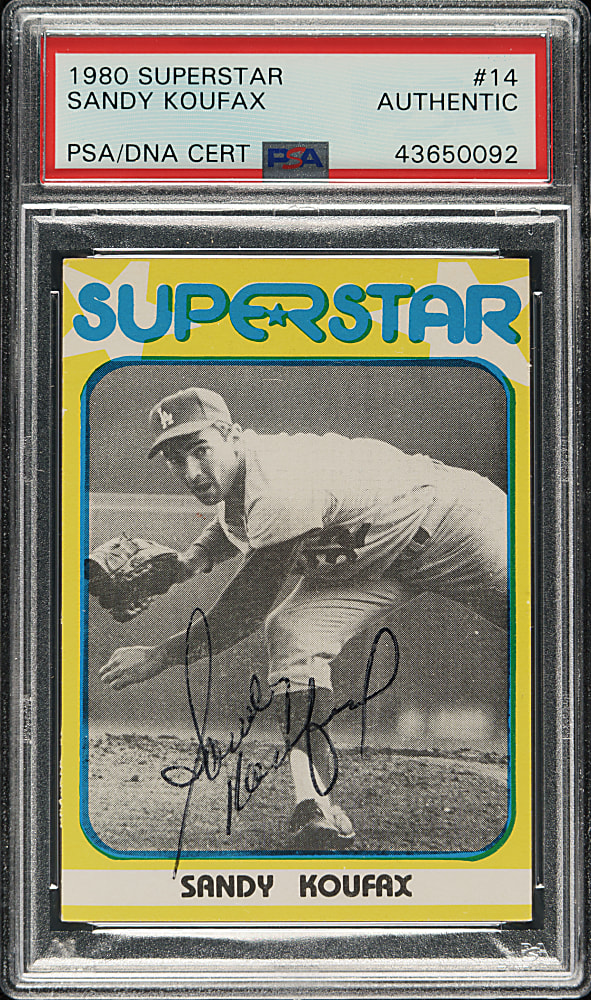 Signed 1980 Superstar #14 Sandy Koufax - PSA/DNA
