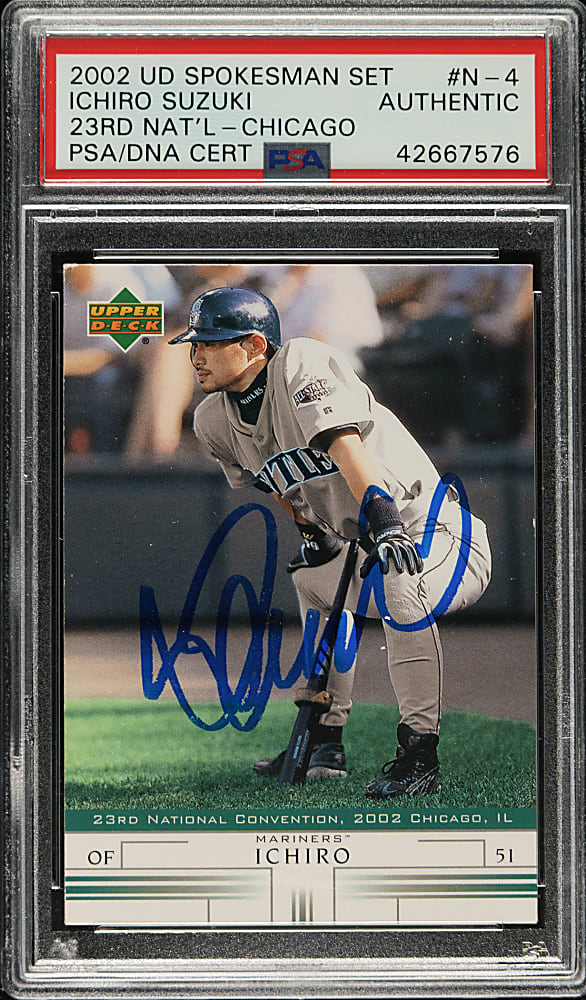Signed 2002 Upper Deck National Sports Collectors Convention #N-4 Ichiro Suzuki - PSA/DNA