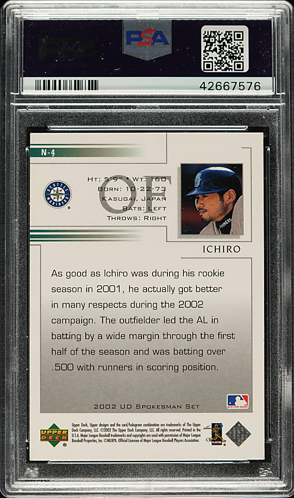 Signed 2002 Upper Deck National Sports Collectors Convention #N-4 Ichiro Suzuki - PSA/DNA