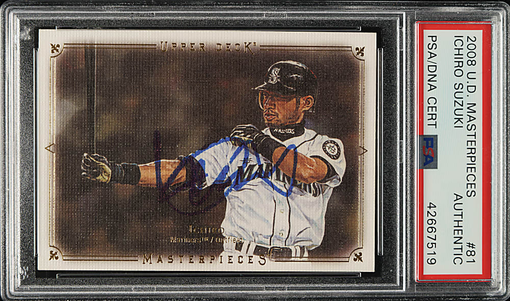 Signed 2008 Upper Deck Masterpieces #81 Ichiro Suzuki - PSA/DNA