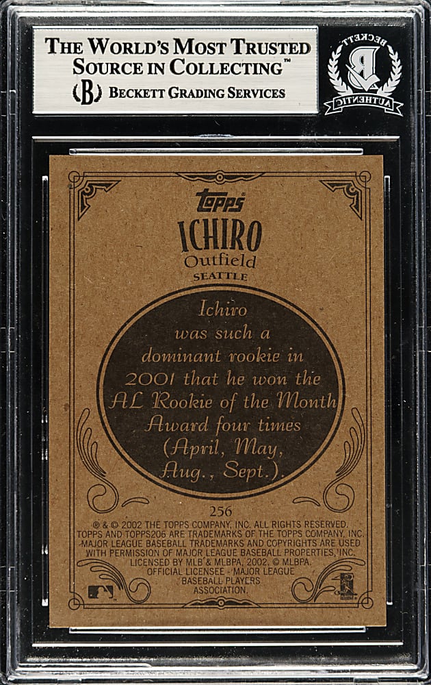 Signed 2002 Topps 206 #256 Ichiro Suzuki Blue Jersey - Beckett