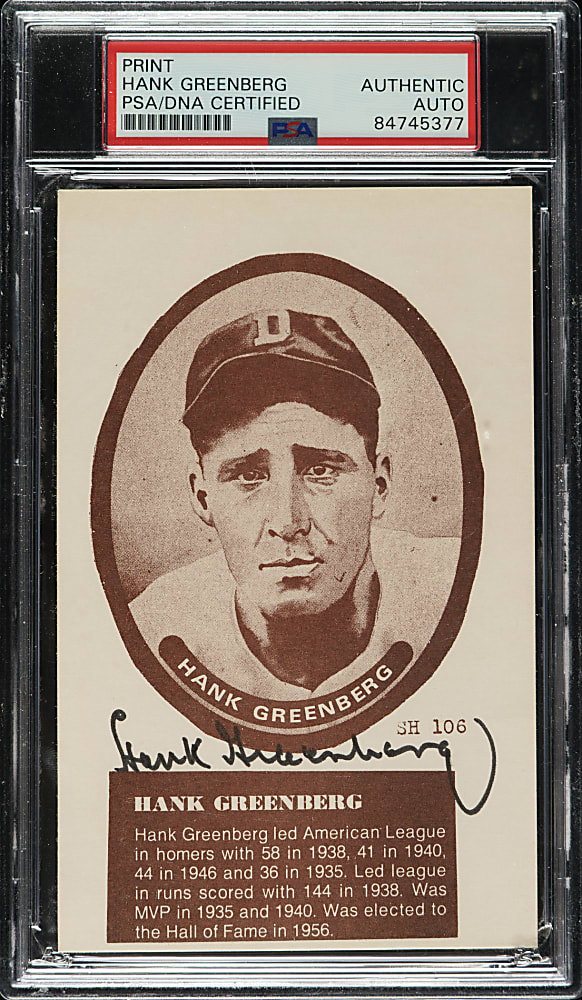 Signed 1975 Sport Hobbyist #SH106 Hank Greenberg - PSA/DNA
