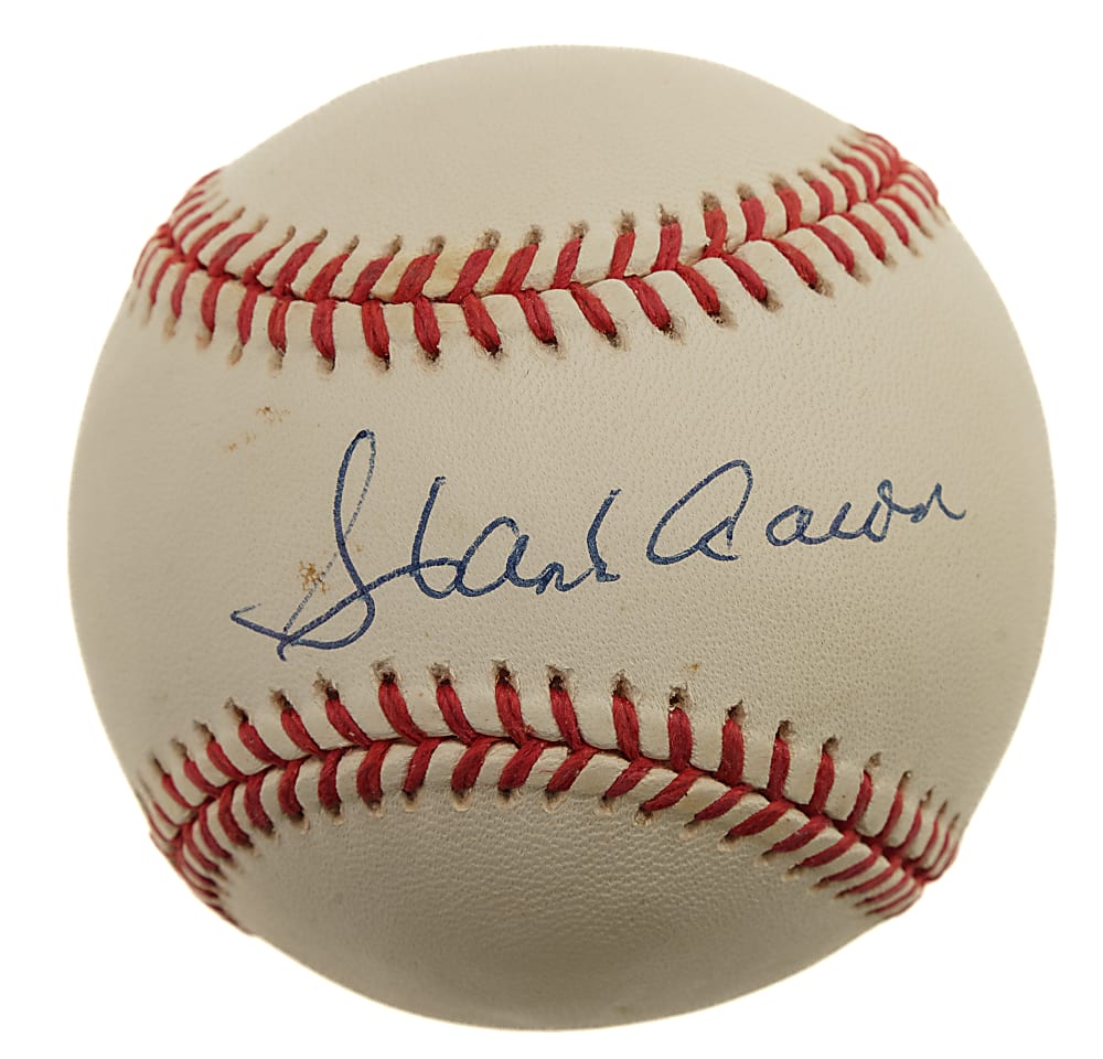 Hank Aaron Single-Signed Baseball - PSA/DNA