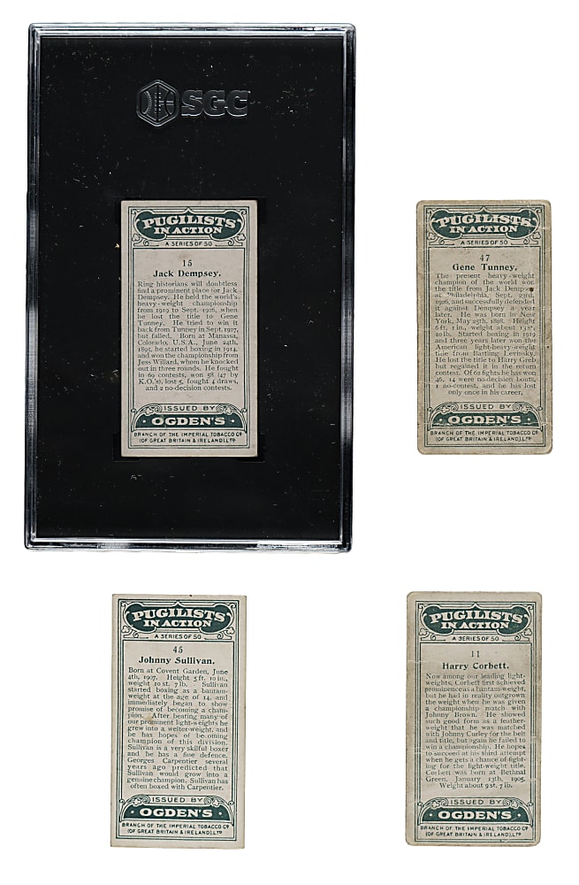 1928 Ogden's Ltd. "Pugilists In Action" Near-Complete and Partial Set Pair (2 Sets, 81 Cards)