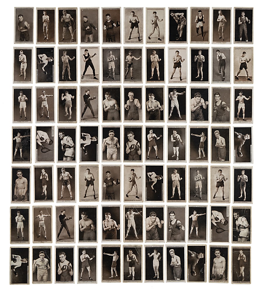 1928 Ogden's Ltd. "Pugilists In Action" Near-Complete and Partial Set Pair (2 Sets, 81 Cards)