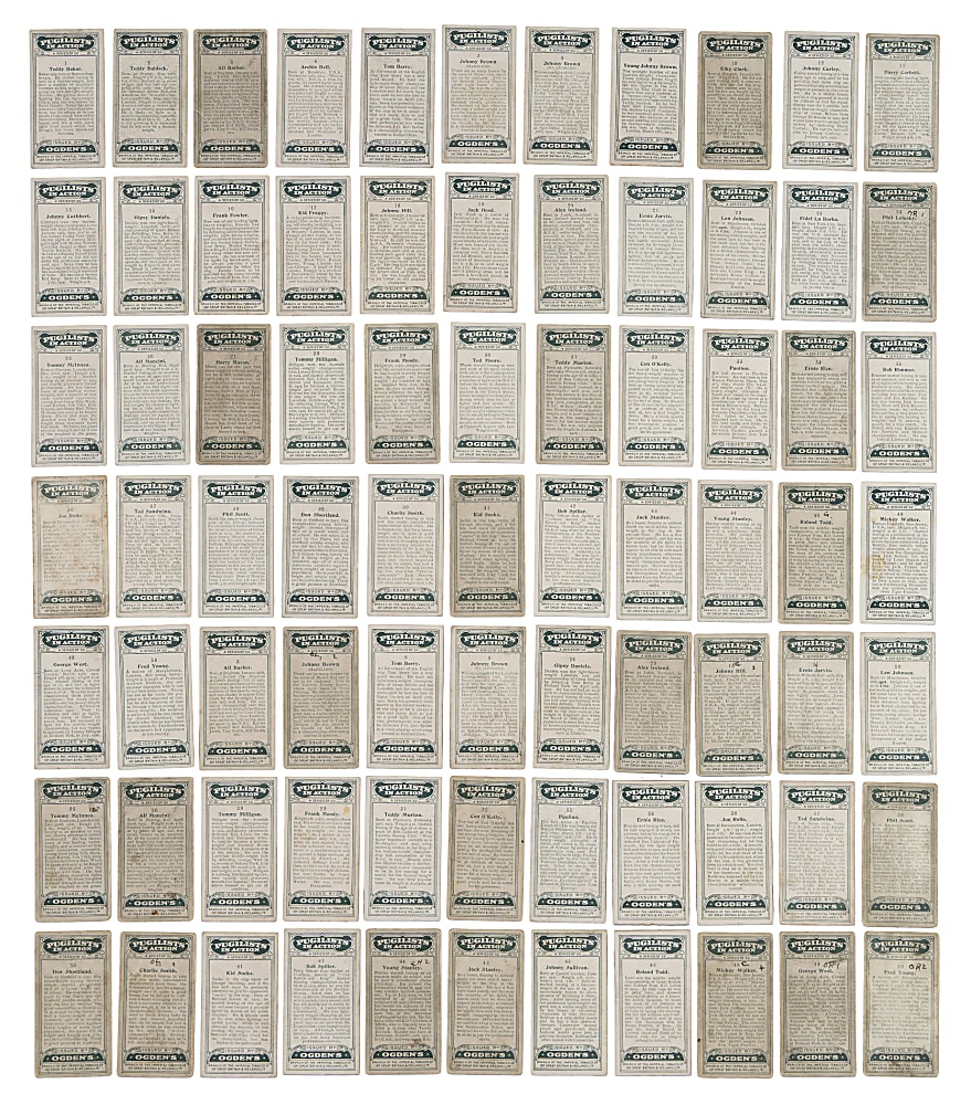 1928 Ogden's Ltd. "Pugilists In Action" Near-Complete and Partial Set Pair (2 Sets, 81 Cards)