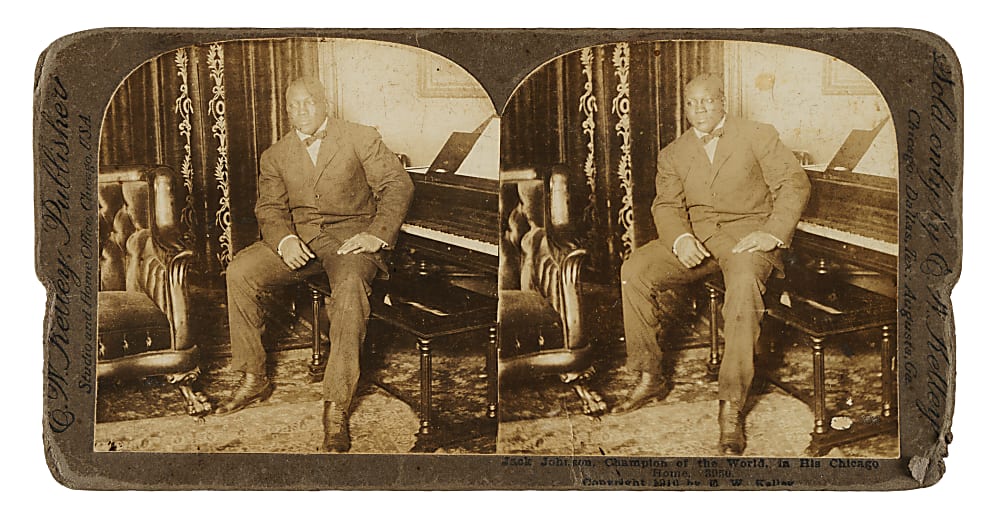 Circa 1910 Jack Johnson Champion of the World Stereoview