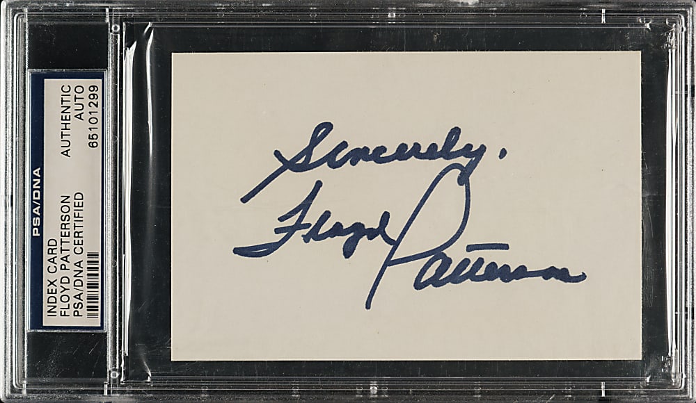 Floyd Patterson Signed Index Card - PSA/DNA