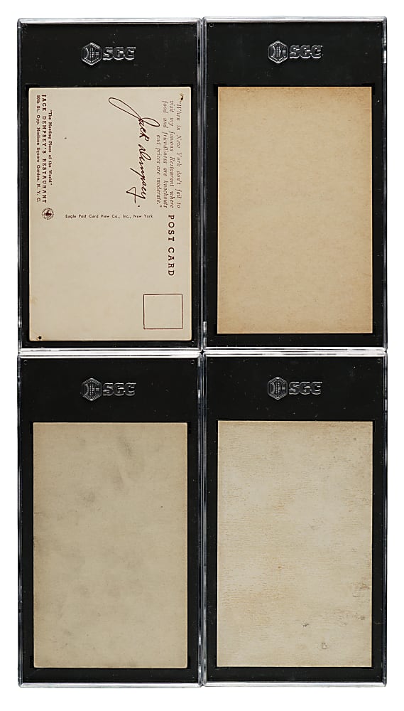 1940s Exhibits Boxing SGC-Graded Collection (4): Jack Dempsey, Joe Louis, and Ray Robinson