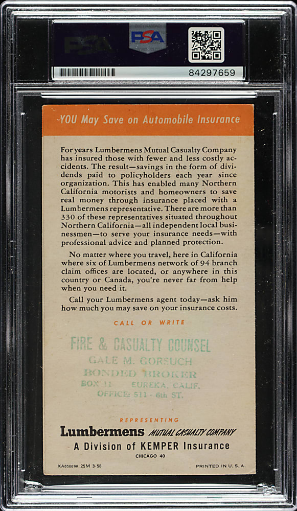 Willie Mays Signed 1958 San Francisco Giants Schedule - PSA/DNA