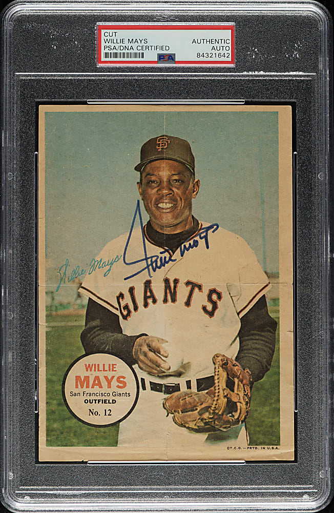 Signed 1967 Topps Posters #12 Willie Mays - PSA/DNA