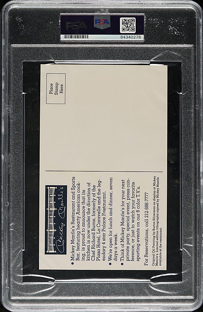 Mickey Mantle Signed Postcard - PSA/DNA
