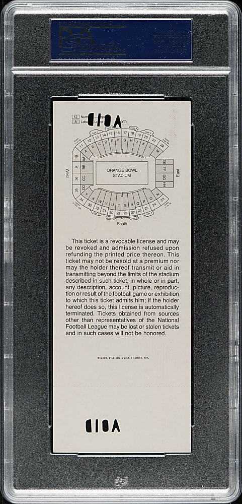 1976 Super Bowl X Full Proof Ticket PSA NM 7 - MVP Lynn Swann