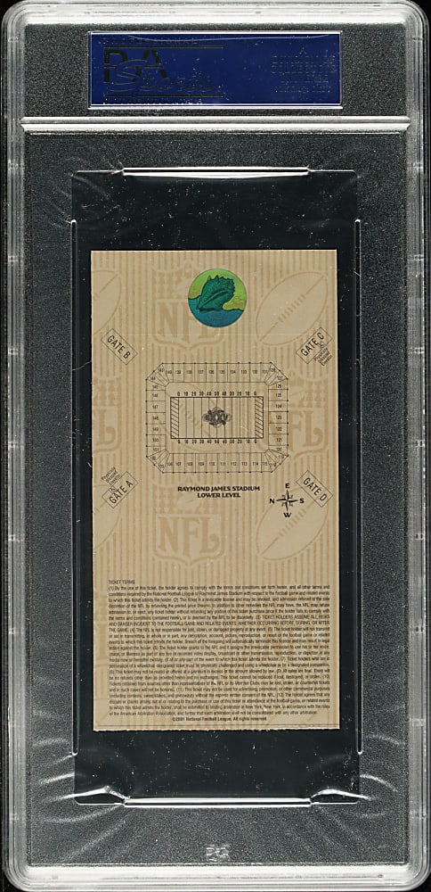 2001 Super Bowl XXXV Ticket Stub PSA MINT 9 - Orange Variation - MVP Ray Lewis