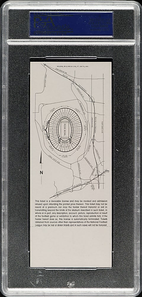1980 Super Bowl XIV Full Ticket PSA EX-MT 6 - MVP Terry Bradshaw