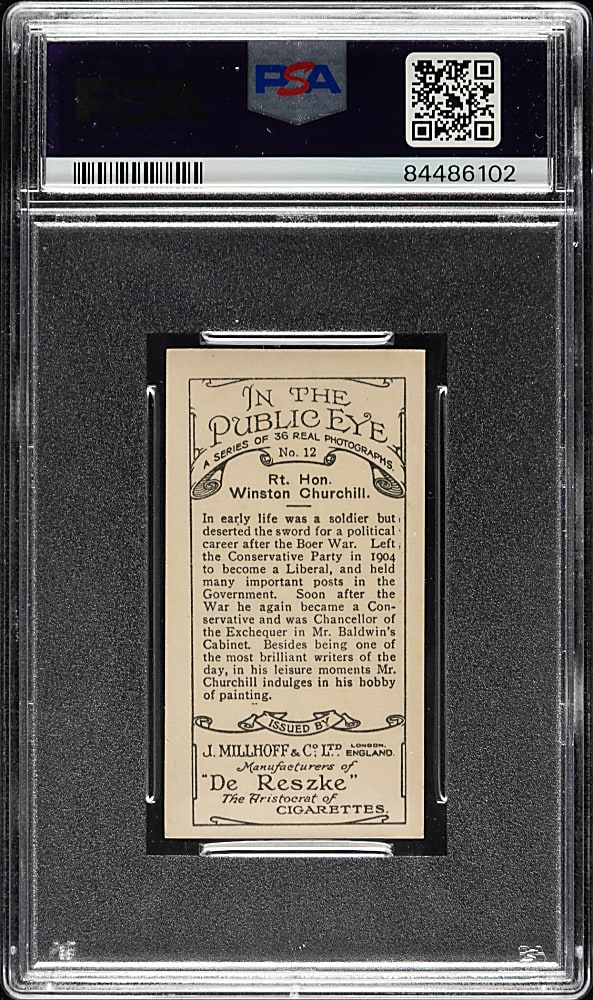 1930 J. Millhoff Co. "In The Public Eye" #12 Winston Churchill PSA EX 5