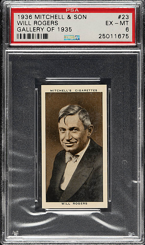 1936 Mitchell & Son "A Gallery of 1935" #23 Will Rogers PSA EX-MT 6