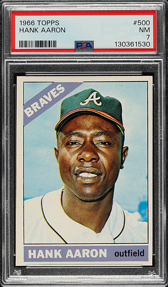 1966 Topps #500 Hank Aaron PSA NM 7