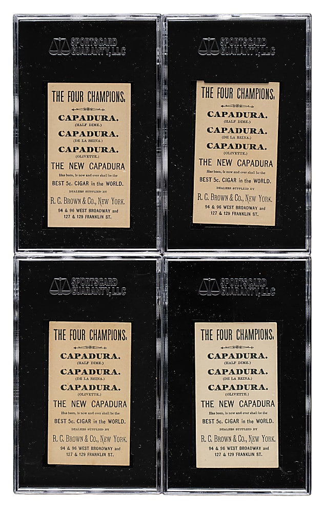 Circa 1878 R.C. Brown & Co. Capadura Cigar Collection (14) Including Seven SGC-Graded Cards