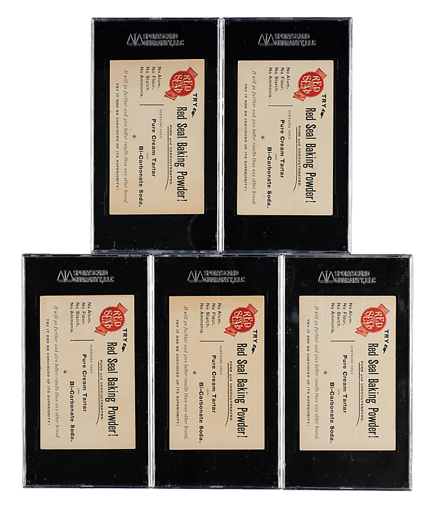 Circa 1890s Red Seal Baking Mr. Pickwick Trade Card SGC-Graded Collection (5)