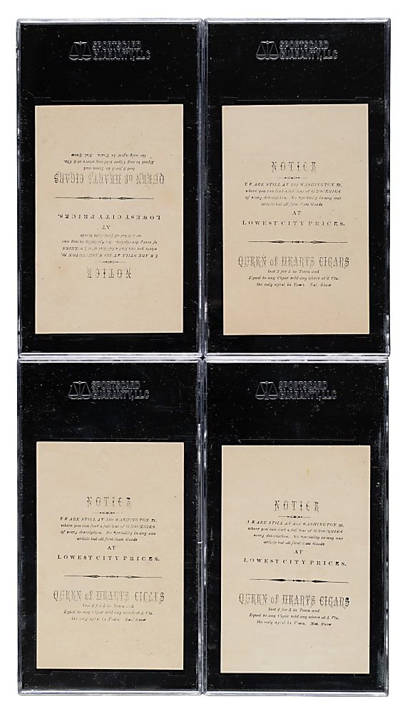 1882 Queen of Hearts Cigar Trade Card Collection (10) Including Four SGC-Graded Cards