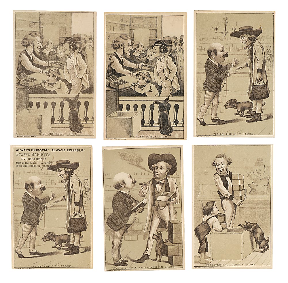 1882 Queen of Hearts Cigar Trade Card Collection (10) Including Four SGC-Graded Cards