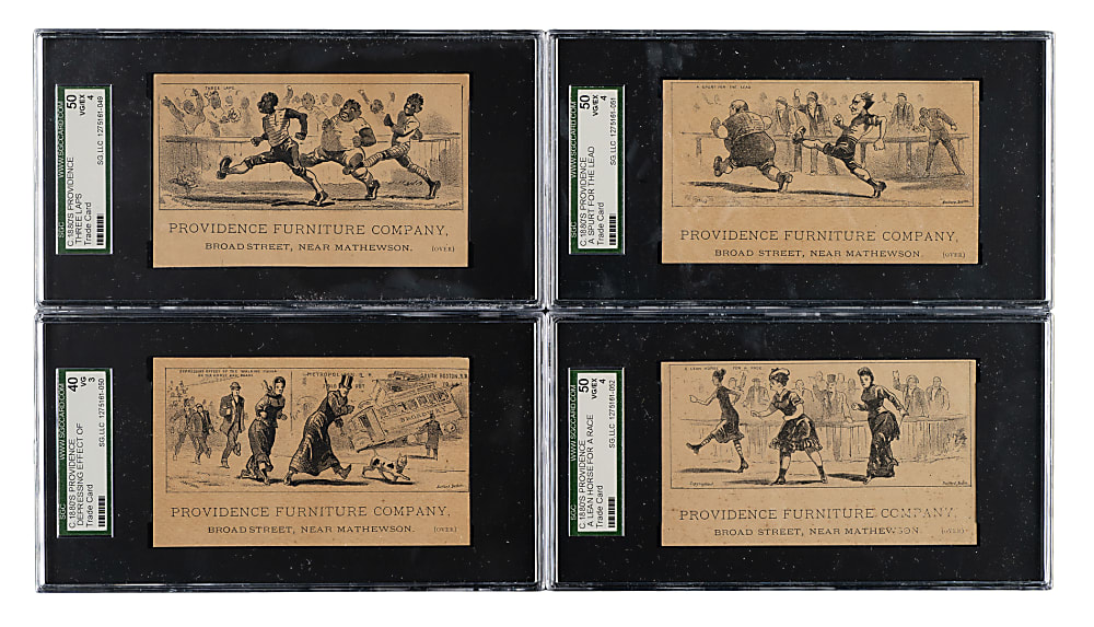 Circa 1880s Providence Furniture Company Trade Card SGC-Graded Collection (4)