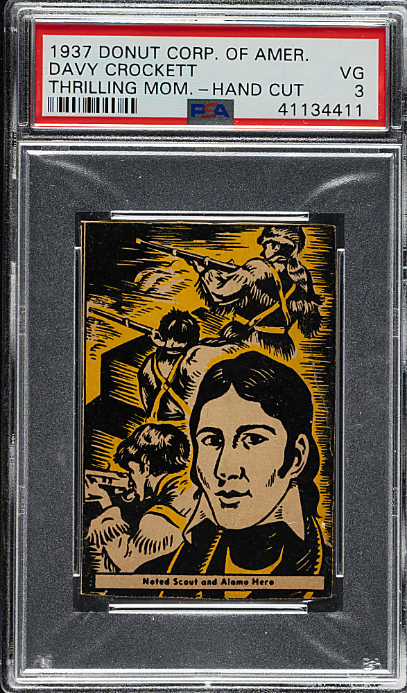 1937 Donut Co. of America "Thrilling Moments" Davy Crockett PSA VG 3