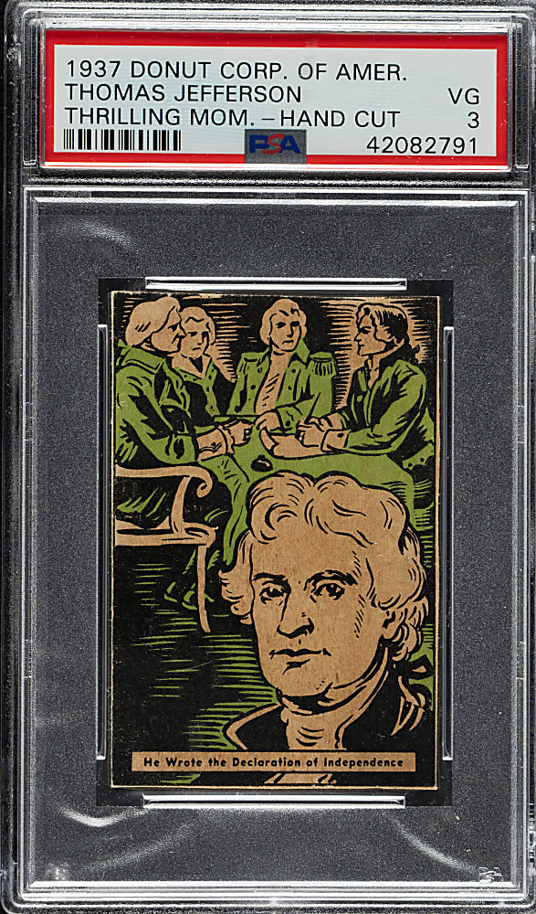 1937 Donut Co. of America "Thrilling Moments" Thomas Jefferson PSA VG 3