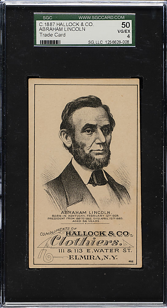 Circa 1887 Hallock & Co. Abraham Lincoln SGC VG/EX 50