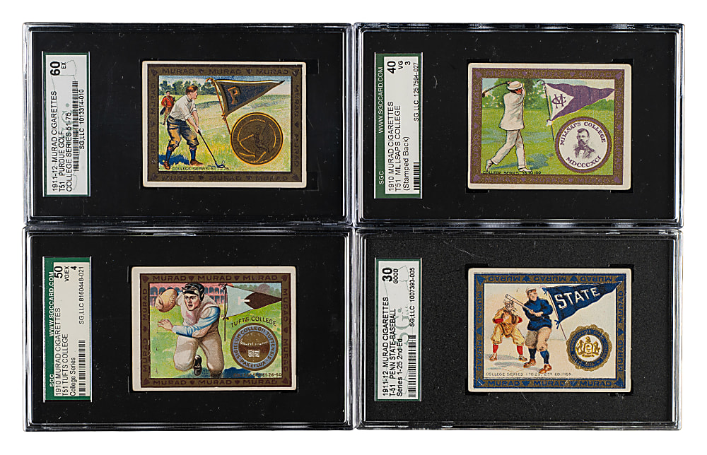 1909-1910 T51 Murad "College Series" SGC- and PSA-Graded Collection (15)
