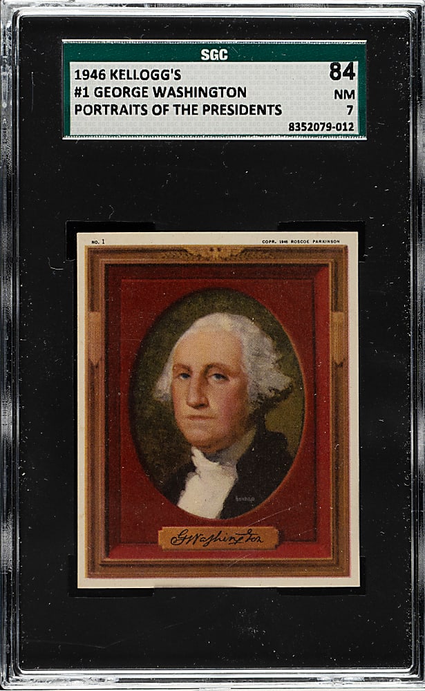 1946 Kellogg's "Portraits of the Presidents" #1 George Washington SGC NM 84