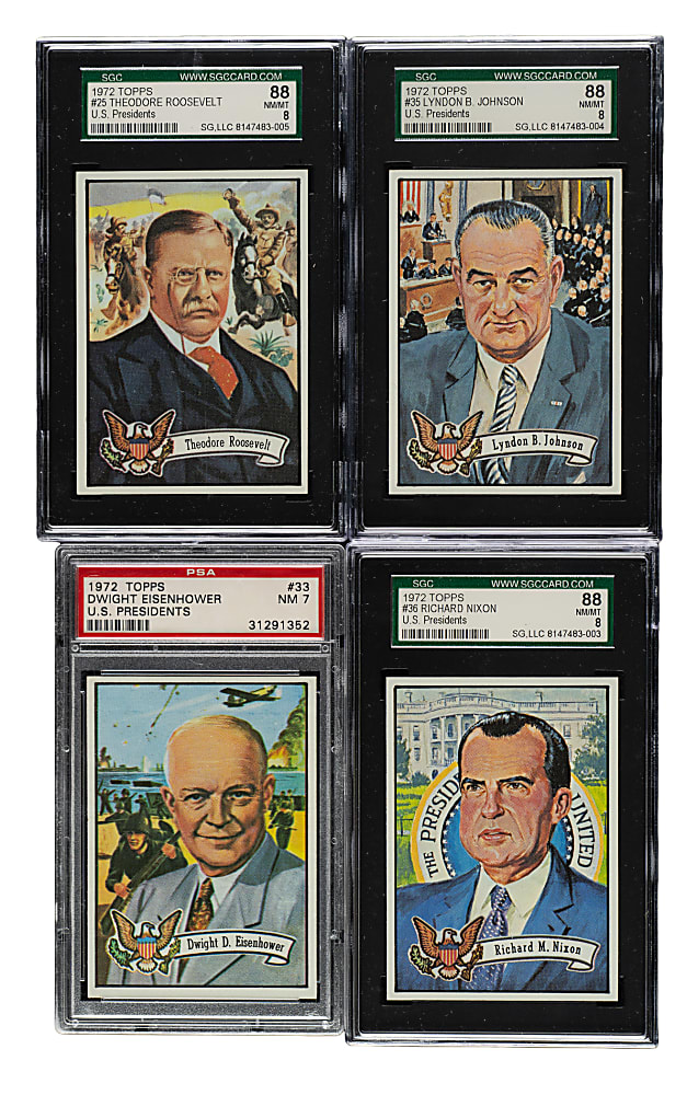 1972 Topps "U.S. Presidents" PSA- and SGC-Graded Collection (10)