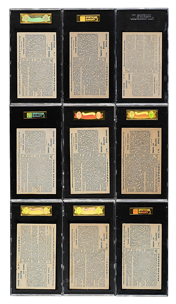 1893 K4 Arbuckle Coffee "History of Sports and Pastimes of all Nations" SGC-Graded Collection (9)
