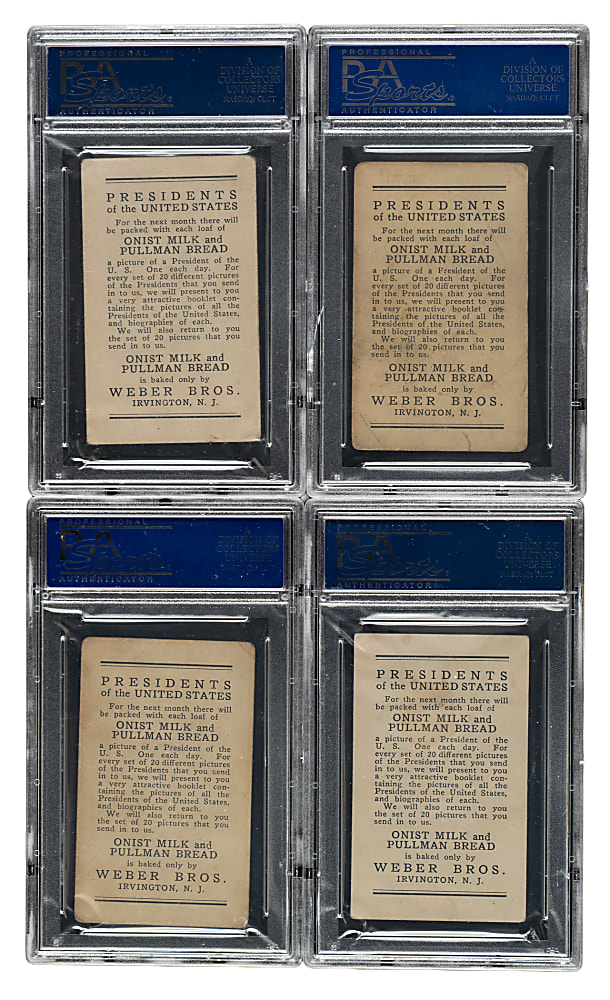 1920s D68 Weber Bros. "Presidents of the United States" PSA-Graded Collection (10)