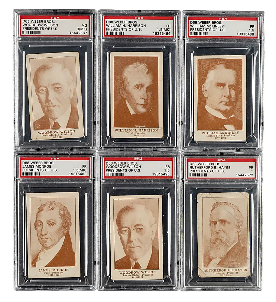 1920s D68 Weber Bros. "Presidents of the United States" PSA-Graded Collection (10)