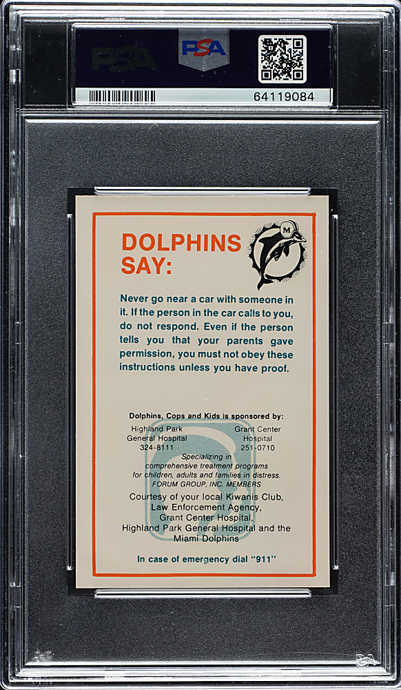 Signed 1984 Dolphins Police Football Dan Marino PSA MINT 9 with GEM MINT 10 Signature