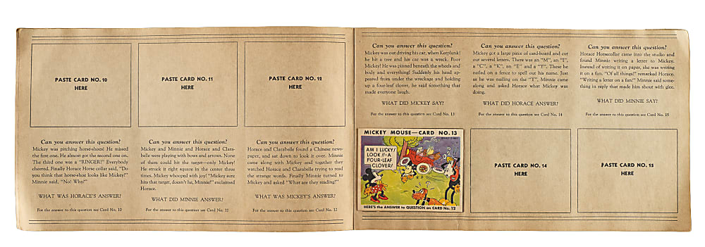 1935 R89 Gum, Inc. "Mickey Mouse" Bubble Gum Collection (9) in Original Display Album