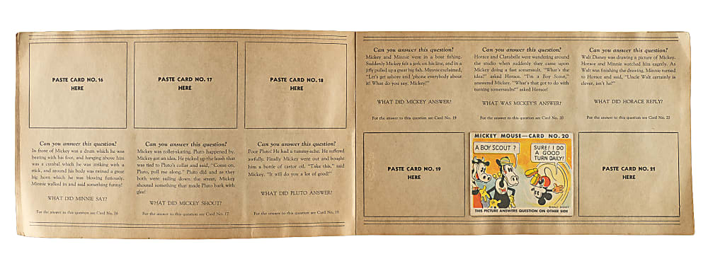 1935 R89 Gum, Inc. "Mickey Mouse" Bubble Gum Collection (9) in Original Display Album