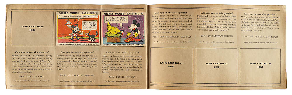 1935 R89 Gum, Inc. "Mickey Mouse" Bubble Gum Collection (9) in Original Display Album