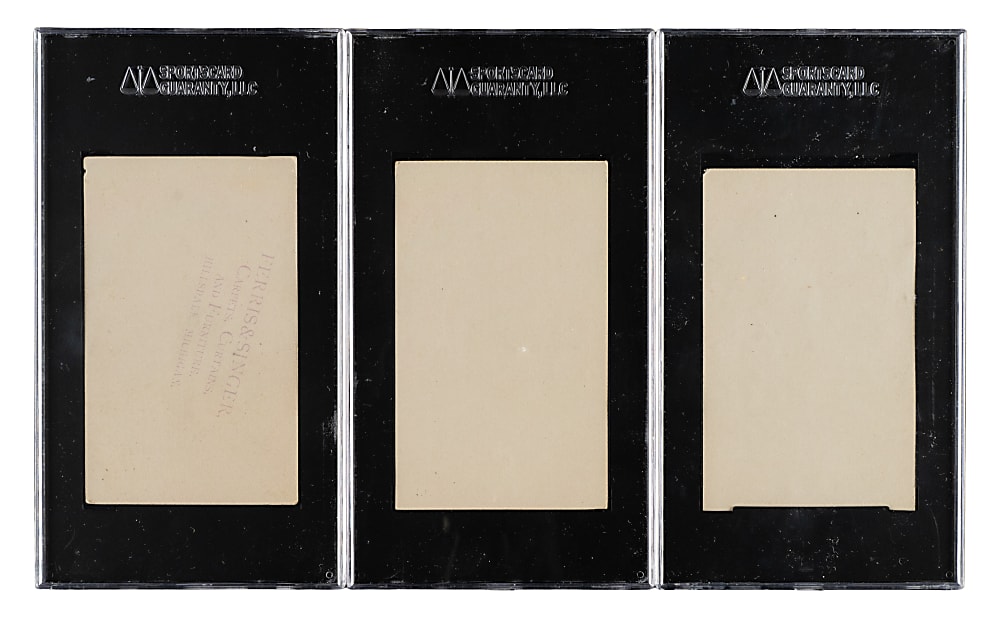 Circa 1880s Ferris & Singer's Furniture Trade Card SGC-Graded Trio