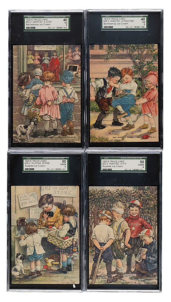 Circa 1880s Barholomay and Supplee Ice Cream Trade Card SGC-Graded Collection (4)
