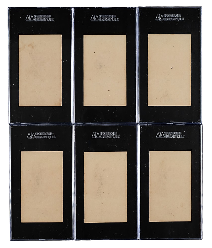 Circa 1887 Colburn's Celebrated Shoe Trade Card SGC-Graded Collection (6) Including Thomas Jefferson and Ulysses S. Grant