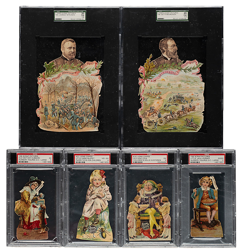 Circa 1890s Y96, K32, and K31 Scrap Pictures and Lions Coffee PSA- and SGC-Graded Collection (11)