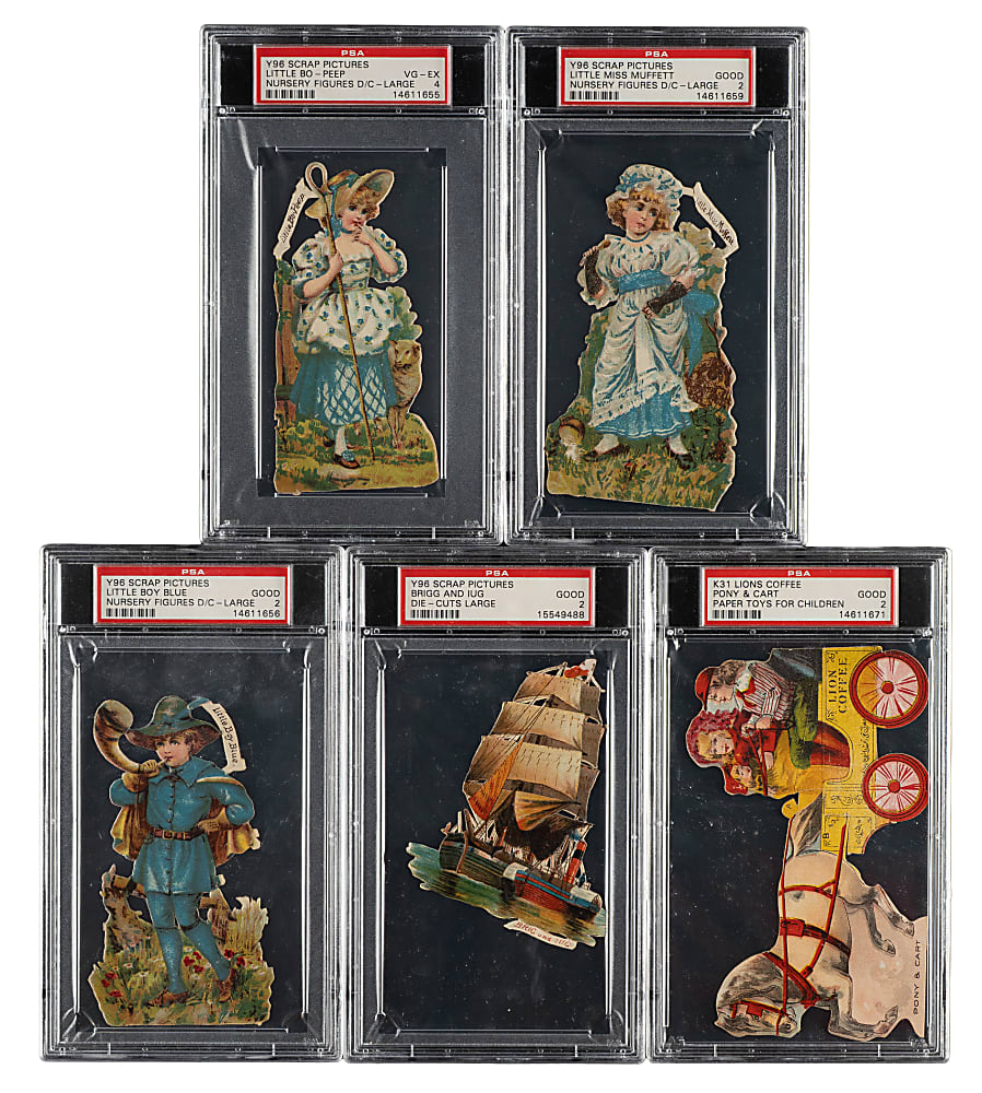 Circa 1890s Y96, K32, and K31 Scrap Pictures and Lions Coffee PSA- and SGC-Graded Collection (11)