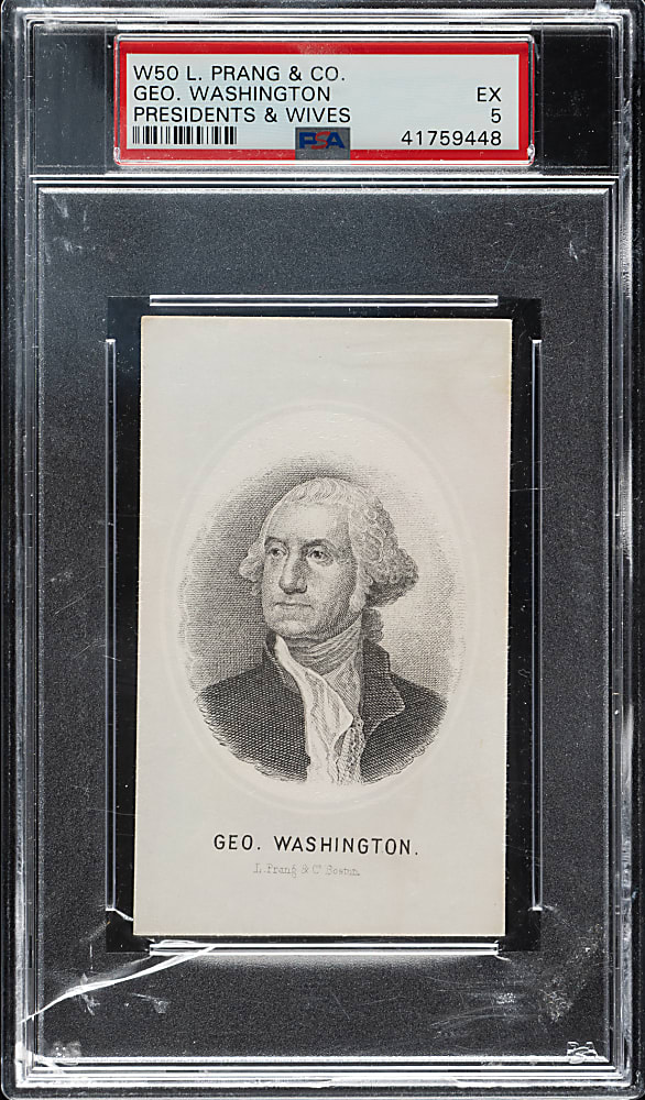 1869 W50 L. Prang & Co. Presidents & Wives George Washington PSA EX 5