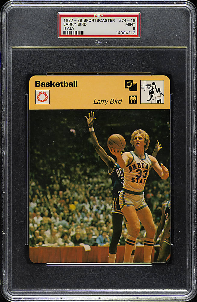 1977-1979 Sportscaster Italy Basketball #74-18 Larry Bird Rookie PSA MINT 9
