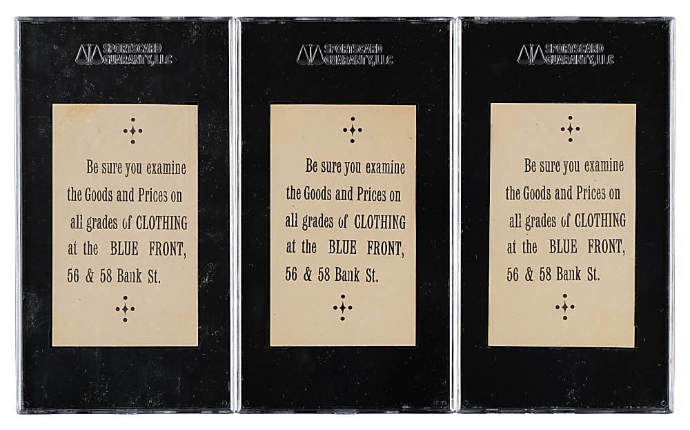 Circa 1887 Blue Front SGC-Graded Trio: John Quincy Adams, Millard Fillmore, and James Monroe